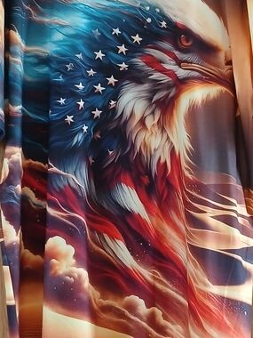 Men's Graphic Eagle Flag Shirt - Blue & Red
